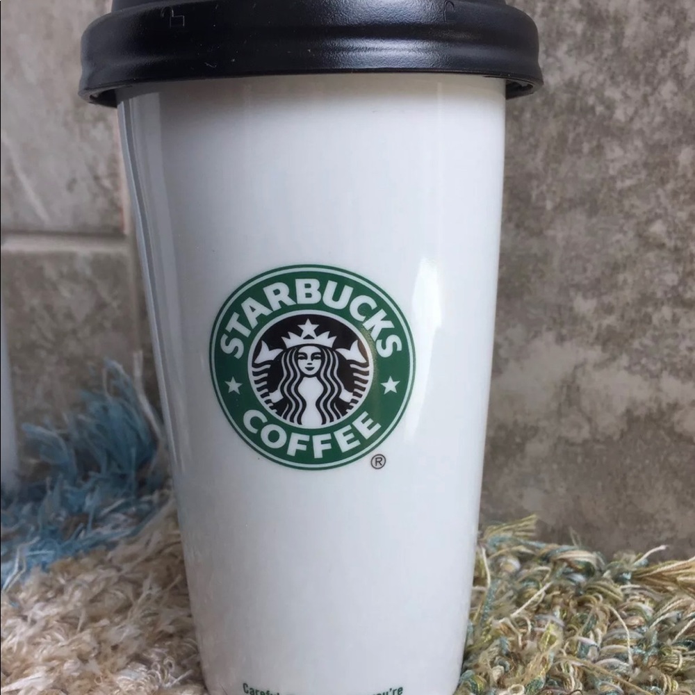 Starbucks Ceramic Travel Tumbler Mermaid Logo ‘09